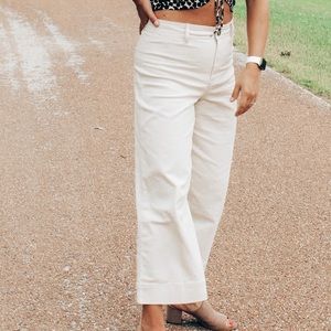 Wide leg cropped pants